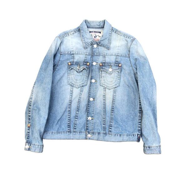 TRUE Religion Jean Jacket XXL Trucker Jacket Blue - Picture 4 of 13